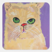 Ginger Cat Square Stickers (Voorkant)