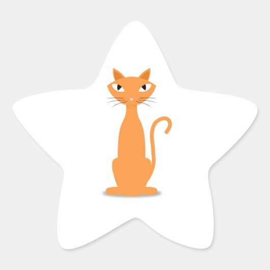 Ginger Cat Ster Sticker (Voorkant)