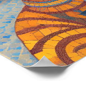 Ginger cat striped marokkaanse mozaïekstemmen van  poster (Hoek)