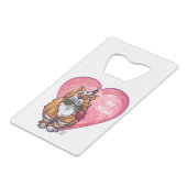 Ginger Cat Valentijnsdag Creditkaart Flessenopener (Achterkant Gekanteld)