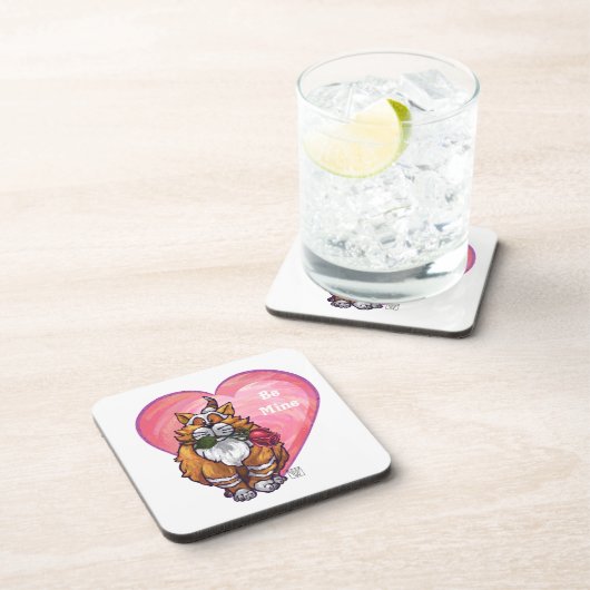 Ginger Cat Valentijnsdag Drankjes Onderzetter (Rechterzijde)