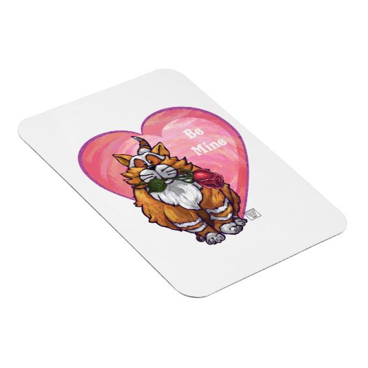 Ginger Cat Valentijnsdag Magneet (Rechterzijde)