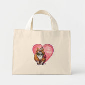 Ginger Cat Valentijnsdag Mini Tote Bag (Voorkant)