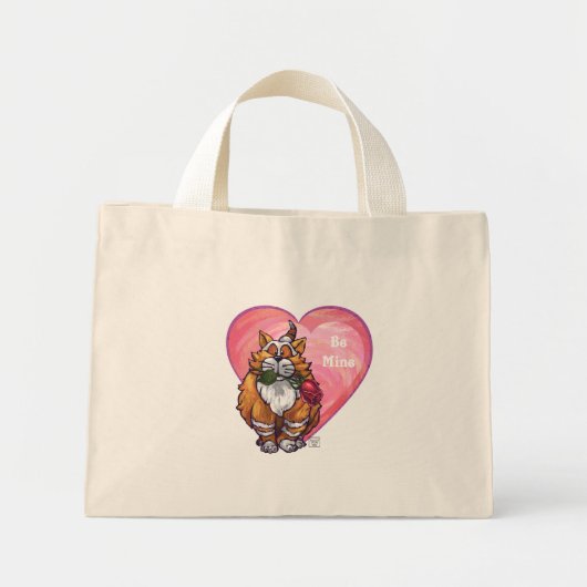 Ginger Cat Valentijnsdag Mini Tote Bag (Voorkant)