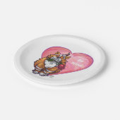 Ginger Cat Valentijnsdag Papieren Bordje (Gekanteld)