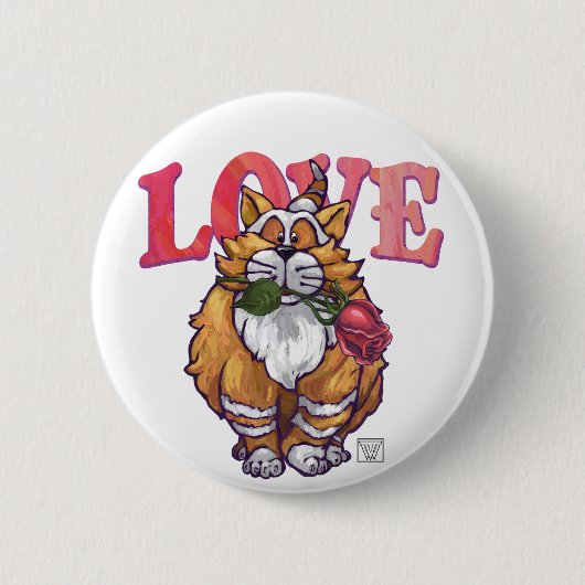 Ginger Cat Valentijnsdag Ronde Button 5,7 Cm (Voorkant)