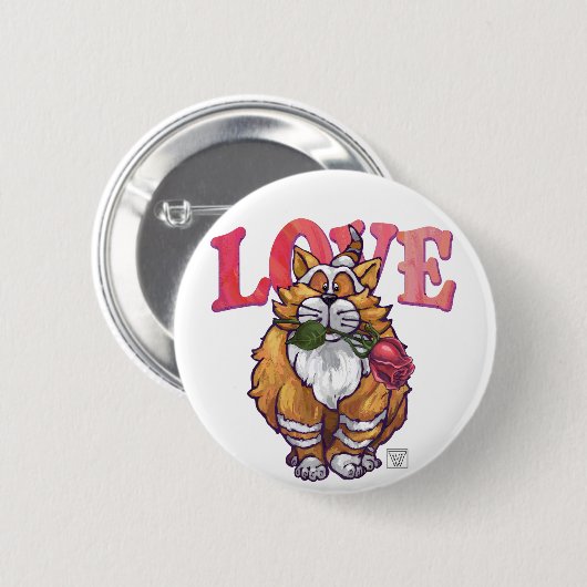 Ginger Cat Valentijnsdag Ronde Button 5,7 Cm (Voorkant /achterkant)
