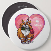Ginger Cat Valentijnsdag Ronde Button 6,0 Cm (Voorkant /achterkant)