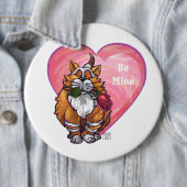 Ginger Cat Valentijnsdag Ronde Button 6,0 Cm (In situ)