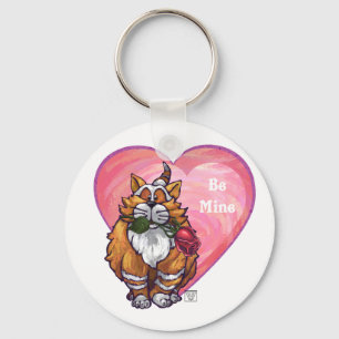Ginger Cat Valentijnsdag Sleutelhanger