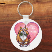 Ginger Cat Valentijnsdag Sleutelhanger (Voorkant)