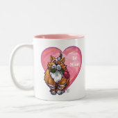 Ginger Cat Valentijnsdag Tweekleurige Koffiemok (Links)
