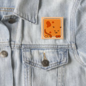 Ginger cat vierkante button 5,1 cm (In situ)