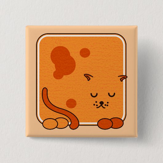 Ginger cat vierkante button 5,1 cm (Voorkant)