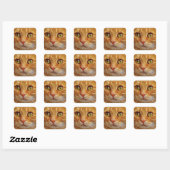 Ginger Cat Vierkante Stickers - Glossy (Vel)
