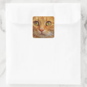 Ginger Cat Vierkante Stickers - Glossy (Tas)
