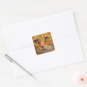 Ginger Cat Vierkante Stickers - Glossy (Envelop)