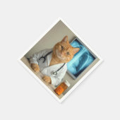 Ginger Cat Wearing a Doctor Lab Coat Servet (Hoek)