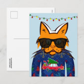 GINGER CAT WEARING CHRISTMAS SWEATER BRIEFKAARTEN (Voorkant / Achterkant)