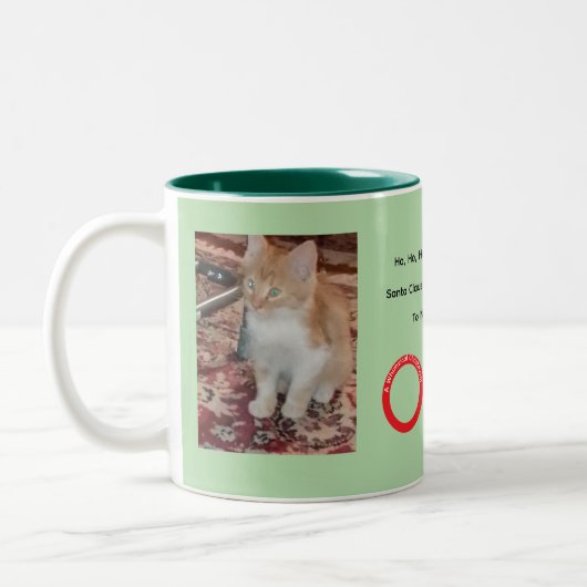 Ginger Cat Whimsical Christmas Tweekleurige Koffiemok (Links)