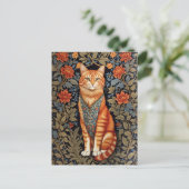 Ginger Cat William Morris geïnspireerd door bloeme Briefkaart (Staand voorkant)