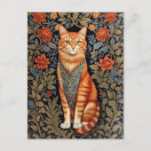 Ginger Cat William Morris geïnspireerd door bloeme Briefkaart (Voorkant)