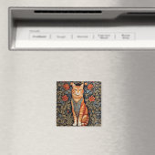 Ginger Cat William Morris geïnspireerd door bloeme Magneet (Insitu (Vaatwasser))