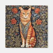 Ginger Cat William Morris geïnspireerd door bloeme Magneet (Voorkant)