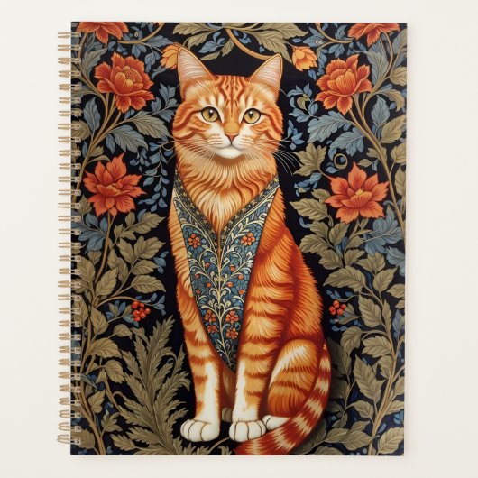 Ginger Cat William Morris geïnspireerd door bloeme Planner (Voorkant)