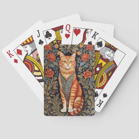 Ginger Cat William Morris geïnspireerd door bloeme Pokerkaarten (Achterkant)