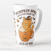 Ginger Cat Witch - Schattige Halloween-ontwerp met Latte Mok (Rechterhoek)