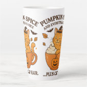 Ginger Cat Witch - Schattige Halloween-ontwerp met Latte Mok (Voorkant)