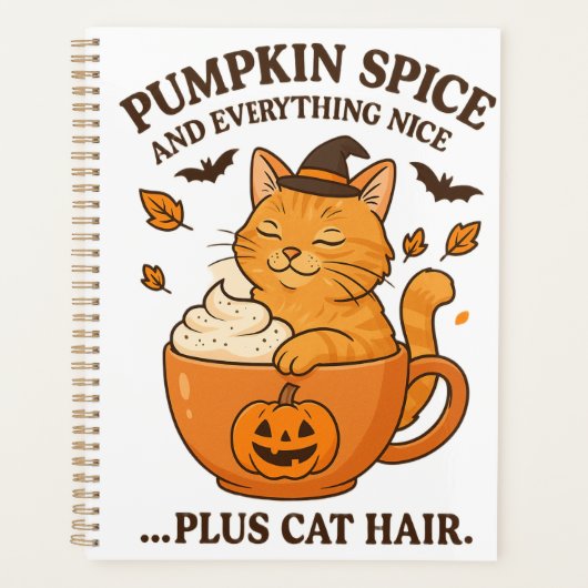 Ginger Cat Witch - Schattige Halloween-ontwerp met Planner (Voorkant)