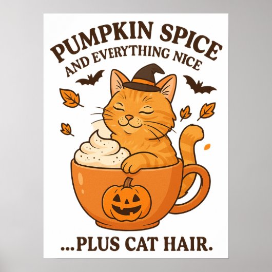 Ginger Cat Witch - Schattige Halloween-ontwerp met Poster (Voorkant)