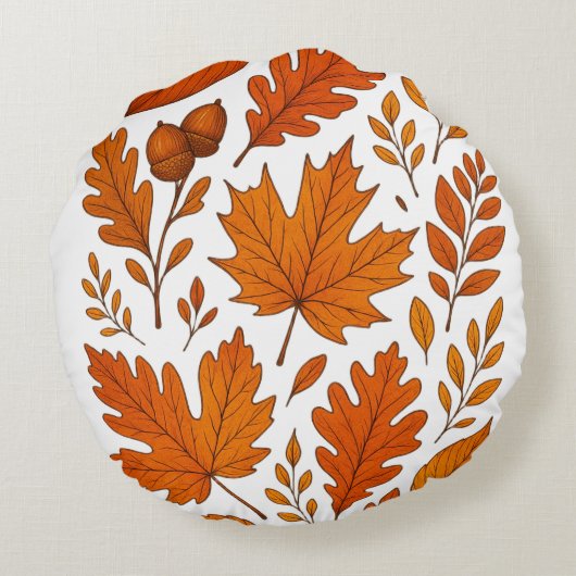 Ginger Cat Witch - Schattige Halloween-ontwerp met Rond Kussen (Achterkant)