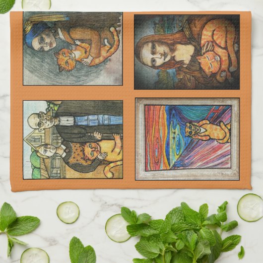 Ginger Cats in Art Theedoek (Gevouwen)