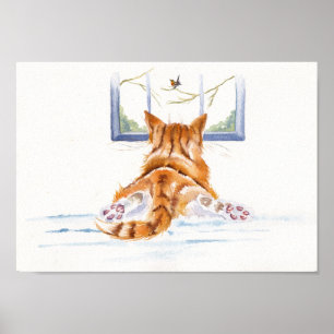 Ginger Cats/kittens: "Venster Winkelen" Poster