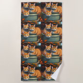 Ginger Cats Pot Planten, beesthanddoek Strandlaken (Voorkant)