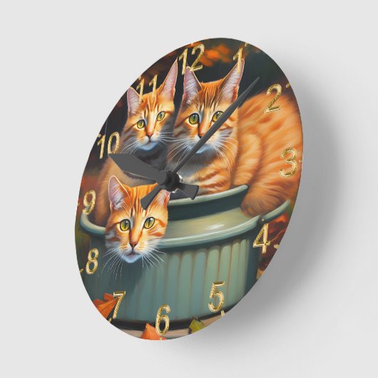 Ginger Cats Pot Planten, wandklok (Hoek)