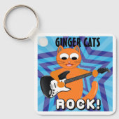Ginger Cats Rock! Guitar Cat Sleutelhanger (Voorkant)