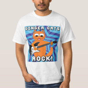 Ginger Cats Rock! Guitar Cat T Shirt