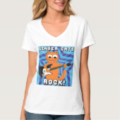 Ginger Cats Rock! Guitar Cat T Shirt (Voorkant)