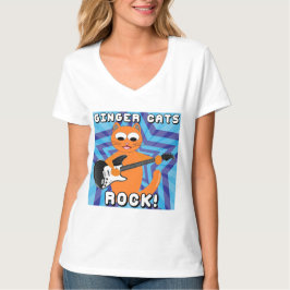 Ginger Cats Rock! Guitar Cat T Shirt