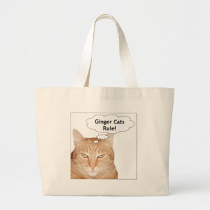 Ginger Cats Rule! Grote Tote Bag