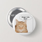 Ginger Cats Rule! Ronde Button 5,7 Cm (Voorkant /achterkant)