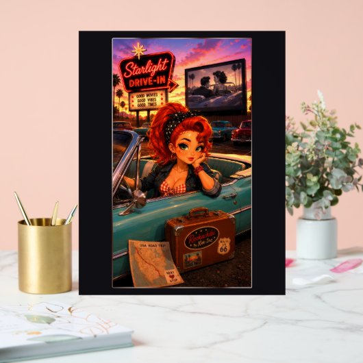 Ginger Chibi Rockabilly Acryl Bord (Huwelijk)