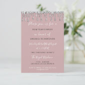 Ginger Christmas Dinner Holidays Rose Silver Drips Kaart (Staand voorkant)