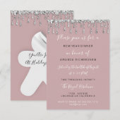 Ginger Christmas Dinner Holidays Rose Silver Drips Kaart (Voorkant / Achterkant)