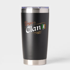 Ginger Clan Ierse Erfgoed Shamrock Vintage Geïsoleerde Drinkbeker
