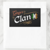 Ginger Clan Irish Heritage Shamrock Vintage Rechthoekige Sticker (Tas)